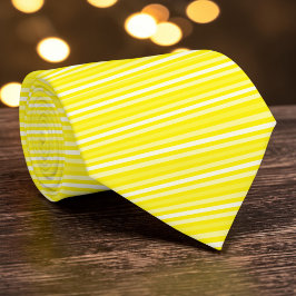 Corbata Bright Yellow Color Stripes Necktie