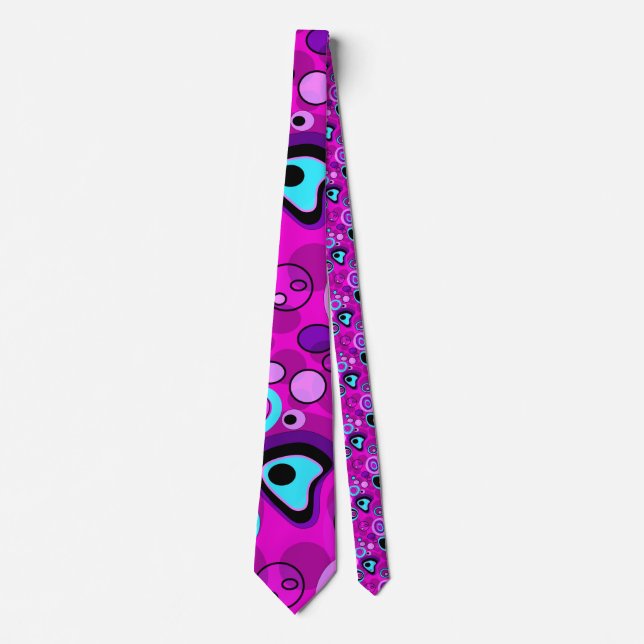 Corbata Brillante, abstracto, magenta (Anverso)