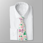 Corbata Brillante patrón de Navidades felices<br><div class="desc">Que sus Navidades sean alegres y brillantes con este colorido y feliz patrón de Navidades.</div>