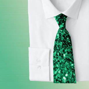 Corbata Brillo falso verde esmeralda