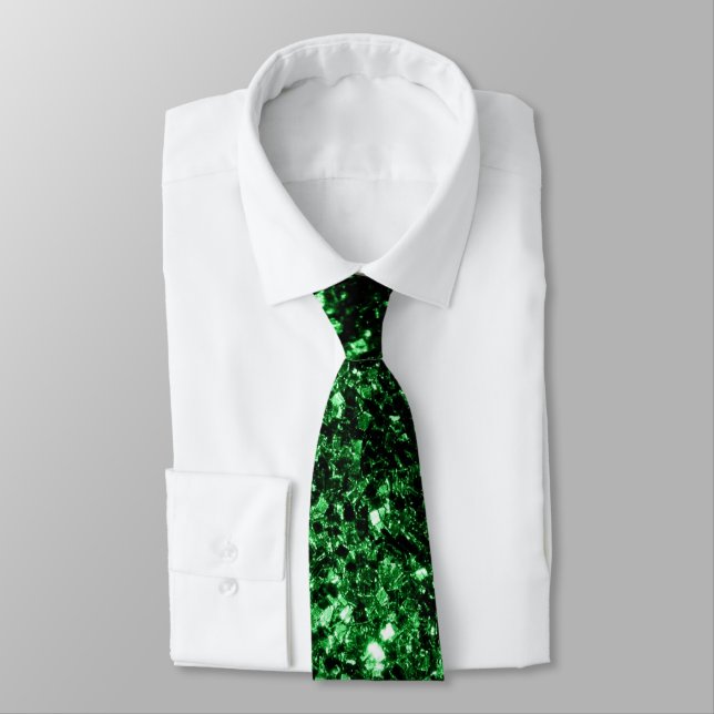 Corbata Brillo falso verde oscuro (Atado)