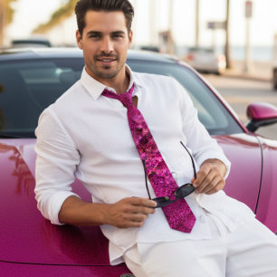 Corbata Brillo fucsia