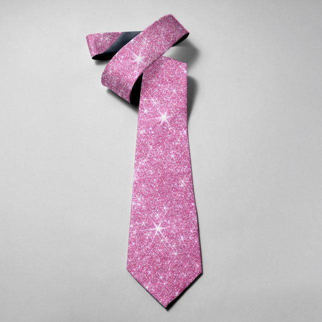 Corbata Brillo Reluciente Glitter Elegante Rosa Día de San (Subido por el creador)