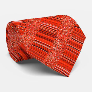 Corbata Brillo y Rayas Rojo Negro Blanco