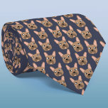 Corbata Brindle Bulldog francés Blue Necle Tie<br><div class="desc">Un divertido Bulldog francés Brindle o un patrón francés en un fondo azul oscuro. Ideal para todos los amantes del perro,  los mascotas,  los caminantes de perros y los veterinarios. Arte original de Nic Squirrell.</div>