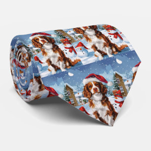 Corbata Brittany Spaniel Dog Winter Wonderland Navidades