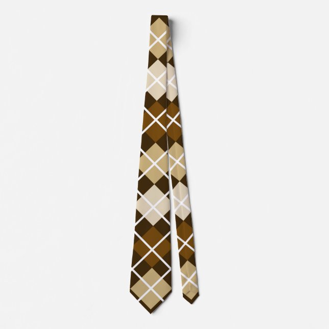 Corbata Brown Argyle Tie (Anverso)
