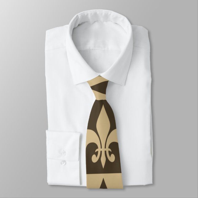 Corbata Brown Fleur de lis (Atado)