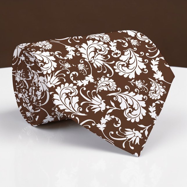 Corbata Brown Floral Pattern Custom Necktie (Subido por el creador)