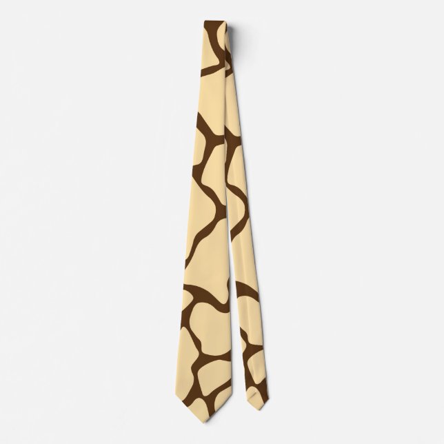 Corbata Brown Giraffe Pattern – Minimal Animal Print (Anverso)