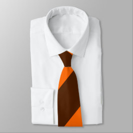 Corbata Brown y raya regimental amplia anaranjada
