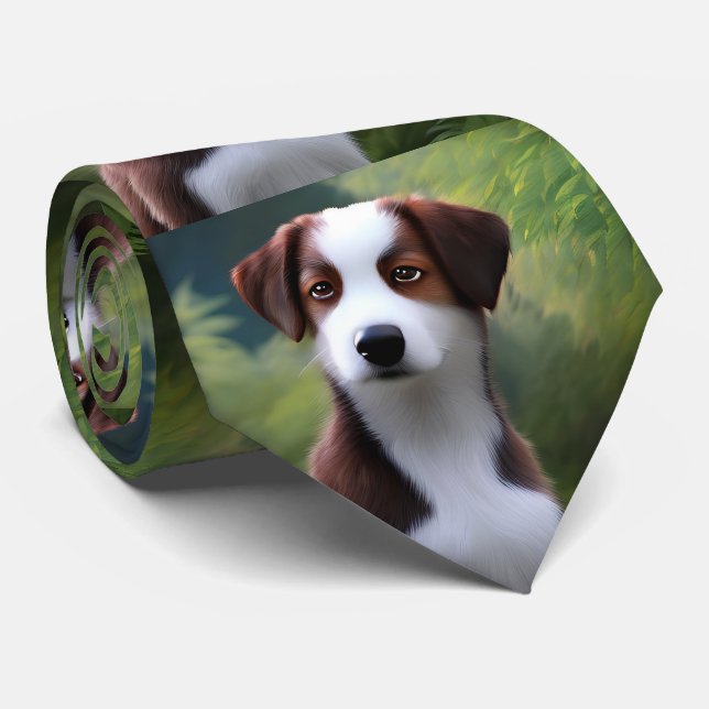 Corbata Bruce El Collie Fronterizo Puppy, El Nillo De Cuel (Enrollado)
