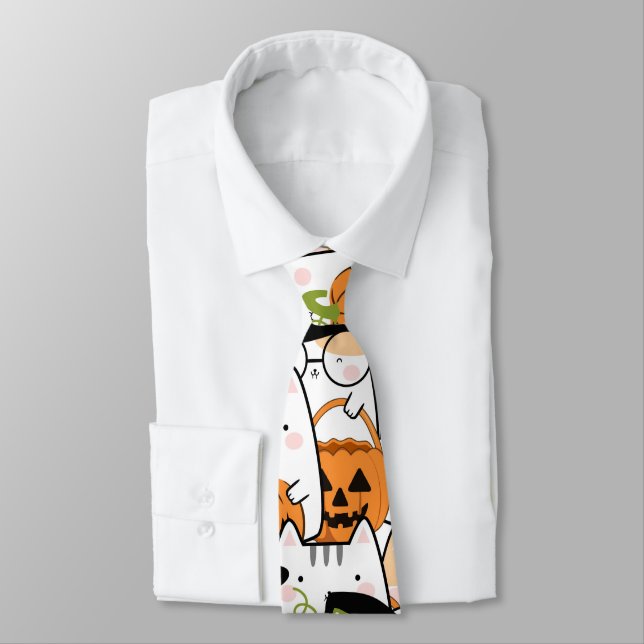 Corbata Bruja de gato suave sosteniendo Bumkin Halloween (Atado)