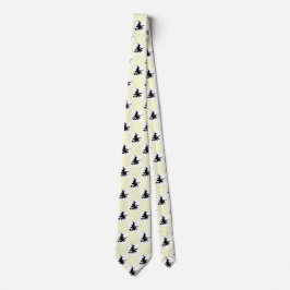 Corbata Brujas Negras Cuadros Amarillos y Blancos