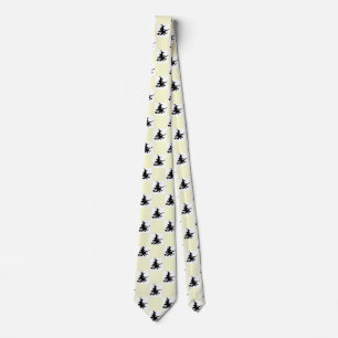 Corbata Brujas Negras Cuadros Amarillos y Blancos