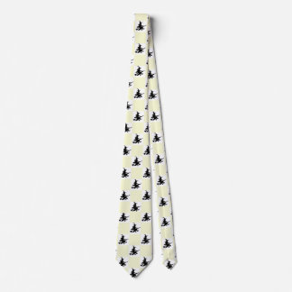 Corbata Brujas Negras Cuadros Amarillos y Blancos