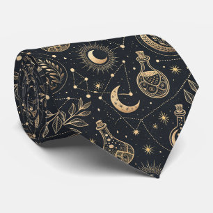 Corbata Brujería Celestial - Luna Dorada, Frascos de Poció