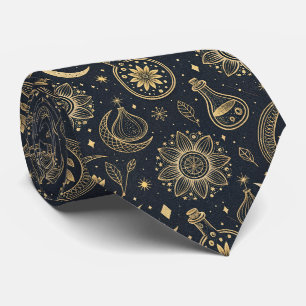 Corbata Brujería Celestial Mística - Botánico Dorado