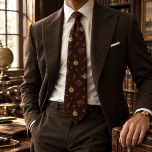 Corbata Brújula de viaje vintage Old Money equipaje espres