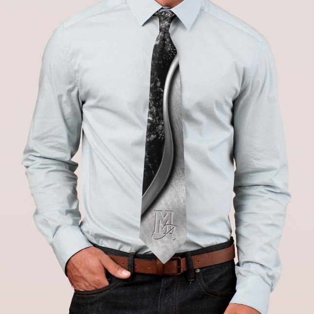 Corbata Brushed steel and metallic stone monogrammed  (Subido por el creador)