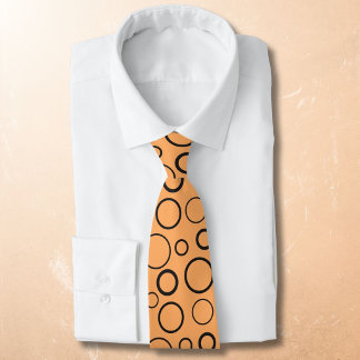 Corbata Bubbles and rings, black circles on orange