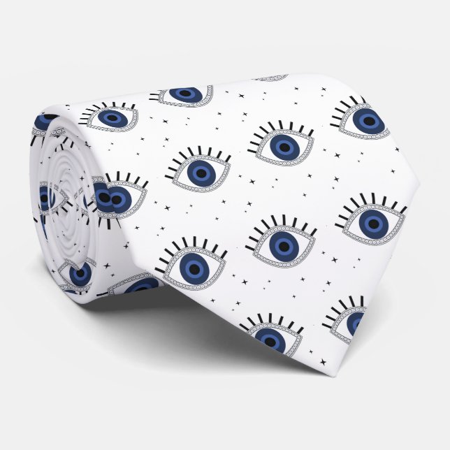 Corbata Buena suerte Ojo azul talisman tradición griega (Enrollado)