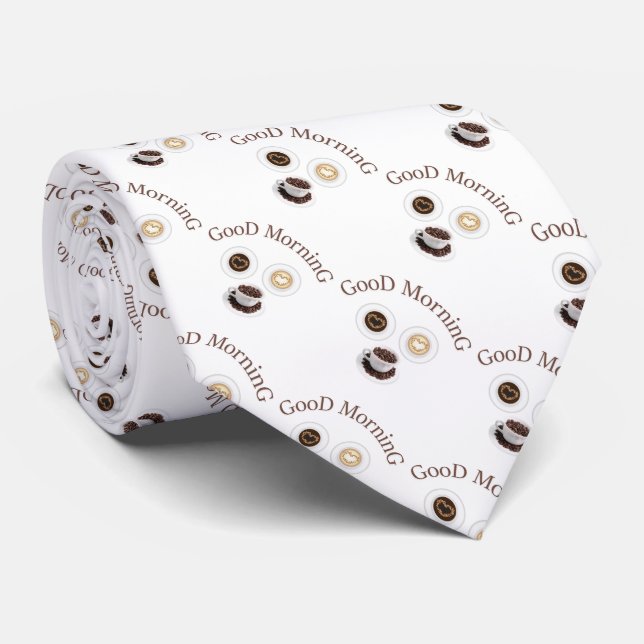 Corbata Buenos días con café (Enrollado)