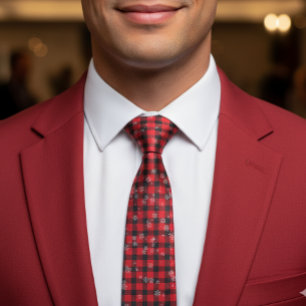 Corbata Búfalo fúnebre rojo lazo negro de nieve