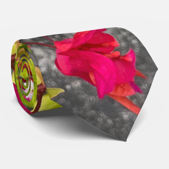 Corbata buganvillas rojas o flor de papel, tropical roja (Enrollado)