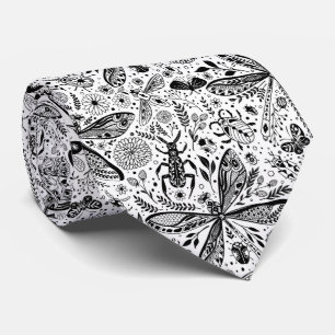 Corbata Bugs de garabatos en azul oscuro