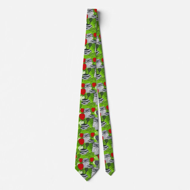 Corbata Búho en rosas rojas (Anverso)