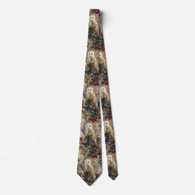 Corbata Búho Floral Encantador (Anverso)