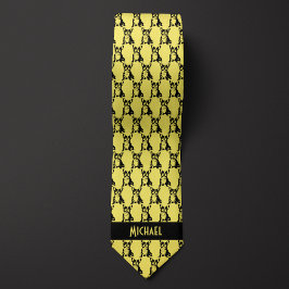 Corbata Bulldog francés amarillo limón