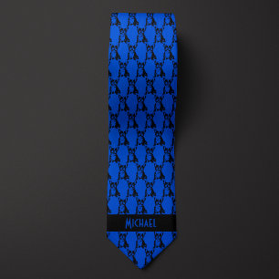 Corbata Bulldog francés azul cobalto