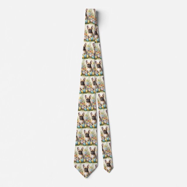 Corbata Bulldog francés con huevos de Pascua (Anverso)