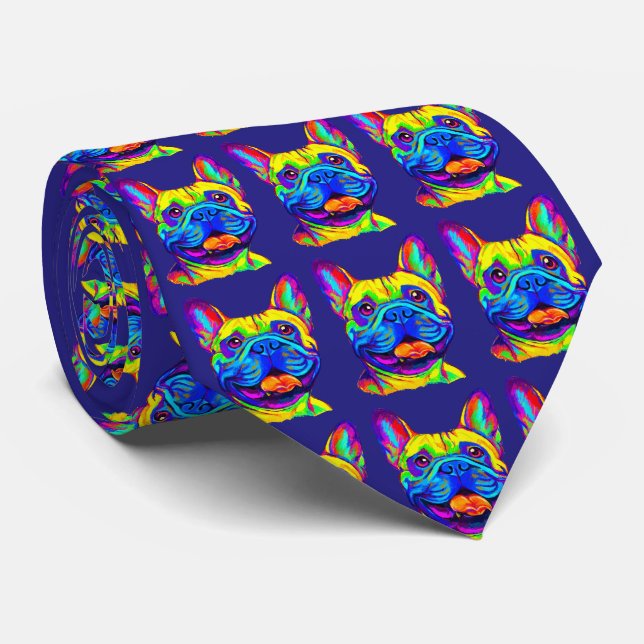 Corbata Bulldog francés en colores (Enrollado)