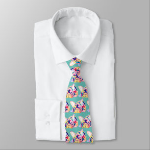 Corbata Bulldog Francés lleno de color