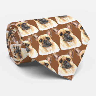 Corbata Bulldog francés marrón
