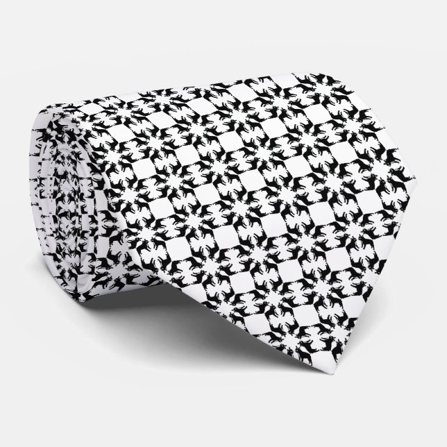 Corbata Bulldog Francés negro blanco (Enrollado)