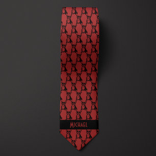 Corbata Bulldog francés rojo Garnet