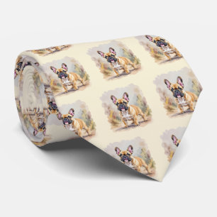 Corbata Bulldog francés Tan Perro Cute Frenchie de color f