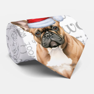 Corbata Bulldog Francés Woof Navidad Amante de los Perros