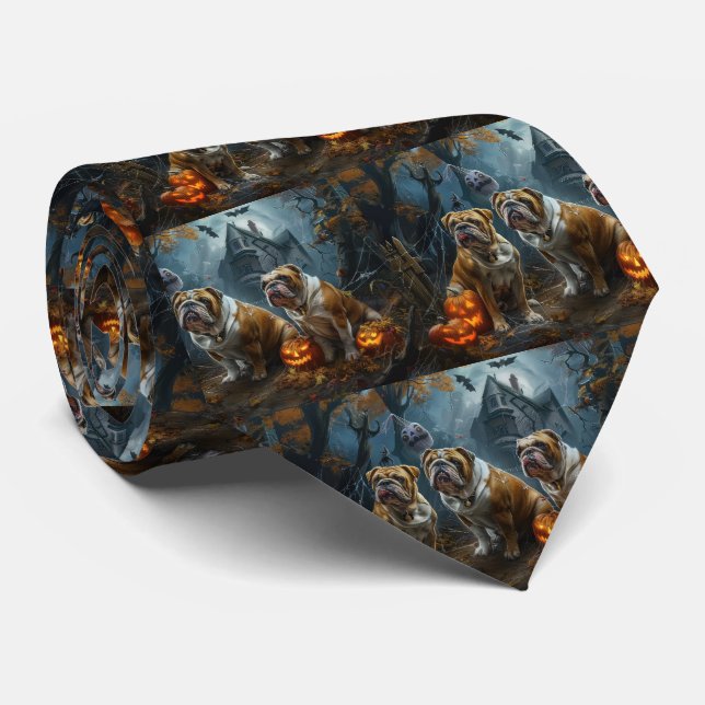Corbata Bulldog Halloween Noche Doggy Delight (Enrollado)
