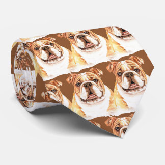 Corbata Bulldog inglés marrón