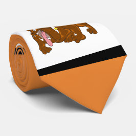 Corbata Bulldoges Deportes Naranja Azul Cuello Blanco