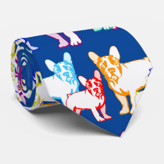 Corbata Bulldogs franceses coloridos