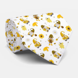 Corbata Bumble Bee Sunflower Yellow Gnome Tie