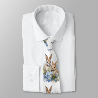 Corbata Bunnies Bunny Flower Rabbit Nece Tie