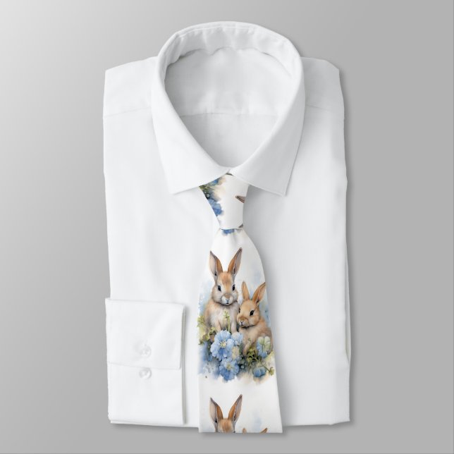 Corbata Bunnies Bunny Flower Rabbit Nece Tie (Atado)