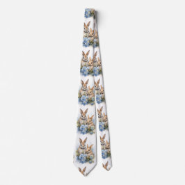 Corbata Bunnies Bunny Flower Rabbit Nece Tie